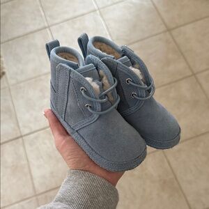 UGG Baby Walker Booties in Light Blue Suede